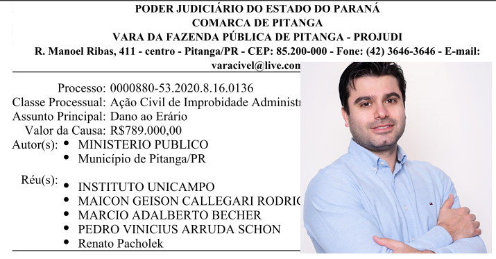  Prefeito de Pitanga e envolvidos viram réus em Ação de Improbidade Administrativa decorrente de ato ilícito em Concurso Público