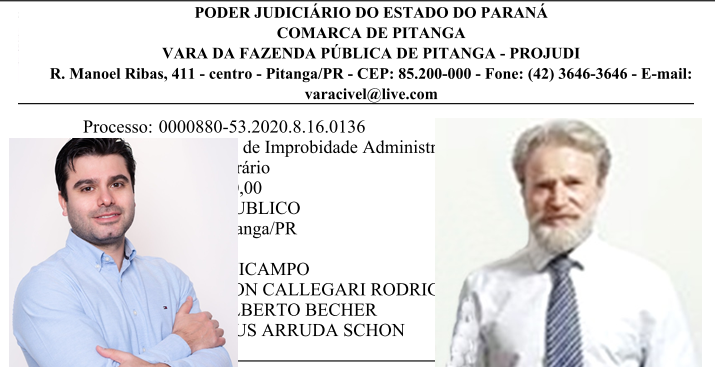  Prefeito de Pitanga troca advogado no caso do Concurso Público. O contratado presta serviços de locação para prefeitura, o que fere o princípio da moralidade