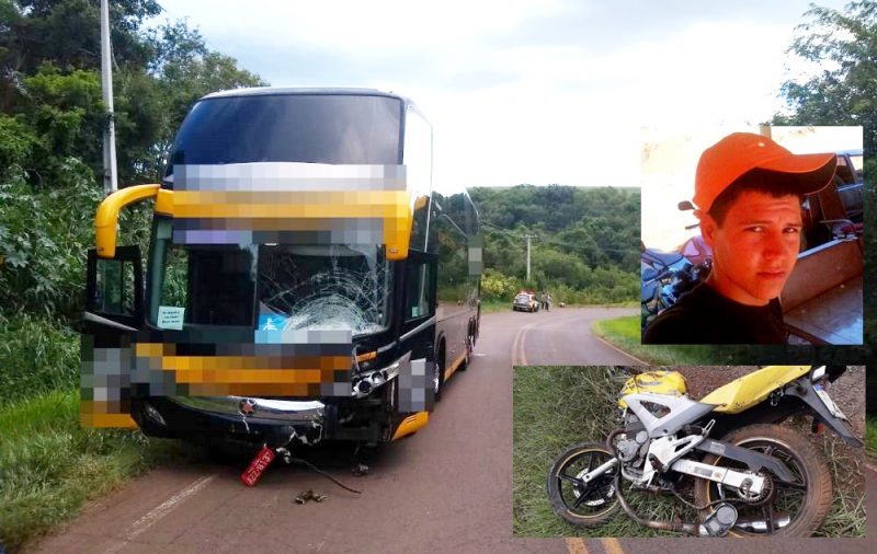  Motoqueiro morre em acidente com Ônibus da Expresso Nordeste entre Nova Cantu e Roncador