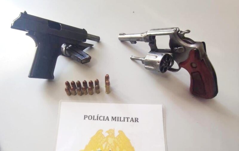  Casal é preso em Pitanga com uma pistola e um revólver