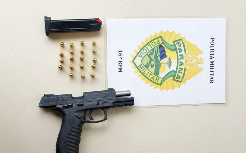  Homem dificulta cumprimento de mandado judicial em Santa Maria do Oeste e é encaminhado para Delegacia com uma arma de fogo