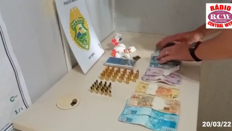  Presos por tráfico de drogas em Pitanga. Drogas e munições foram apreendidas pela PM