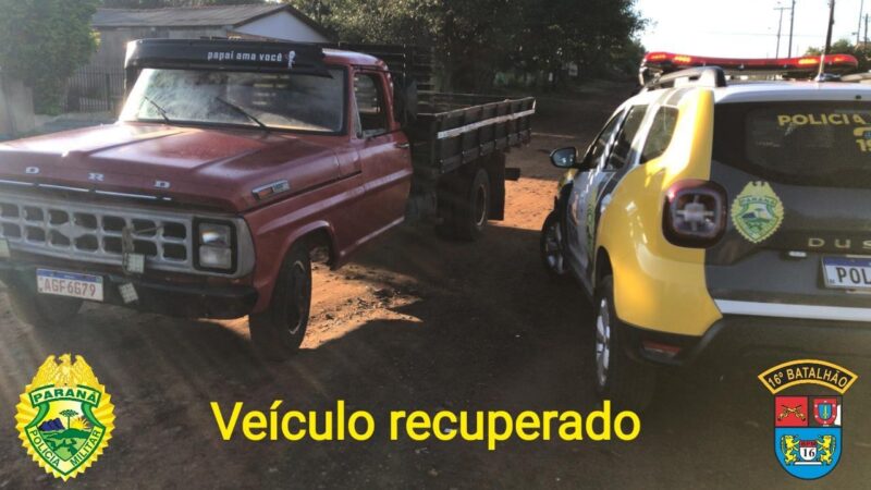  F-350 furtada na madrugada em Pitanga, já foi recuperada pela PM