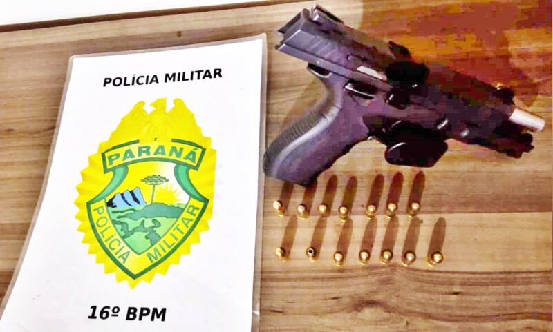  Preso em Palmital por porte ilegal de arma de fogo. Arma e o preso foram levados para Delegacia de Laranjeiras do Sul