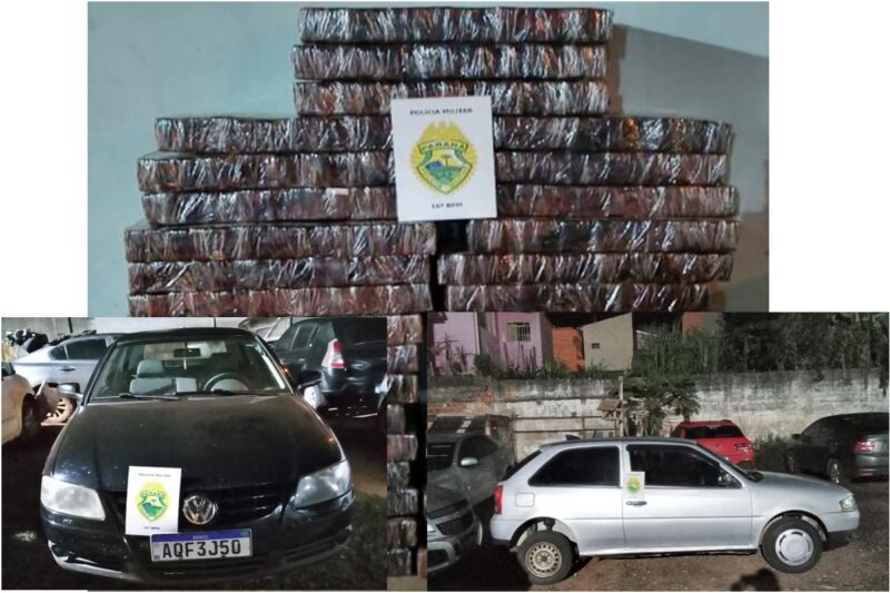  Policiais atiram nos pneus de um veículo com 397 quilos de maconha em Manoel Ribas. Veículo “batedor” também foi apreendido