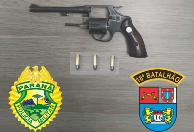  Preso em Pitanga, embriagado, que estava com uma arma e disse que estava tendo visões de pessoas lhe perseguindo