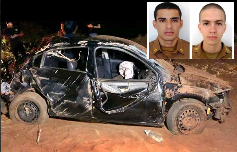  Policiais militares que estavam em serviço morrem após capotamento, em Umuarama