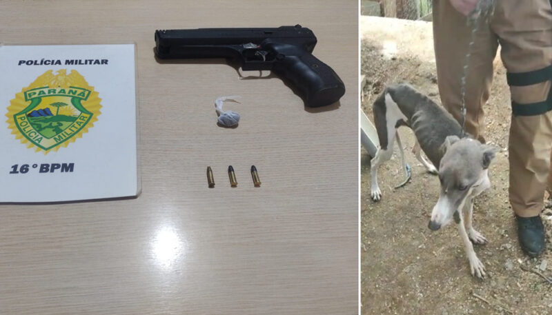  Menino de 12 anos riscando um facão em frente a um posto de saúde em Pinhão. Padrasto preso com uma arma e maus tratos a animais