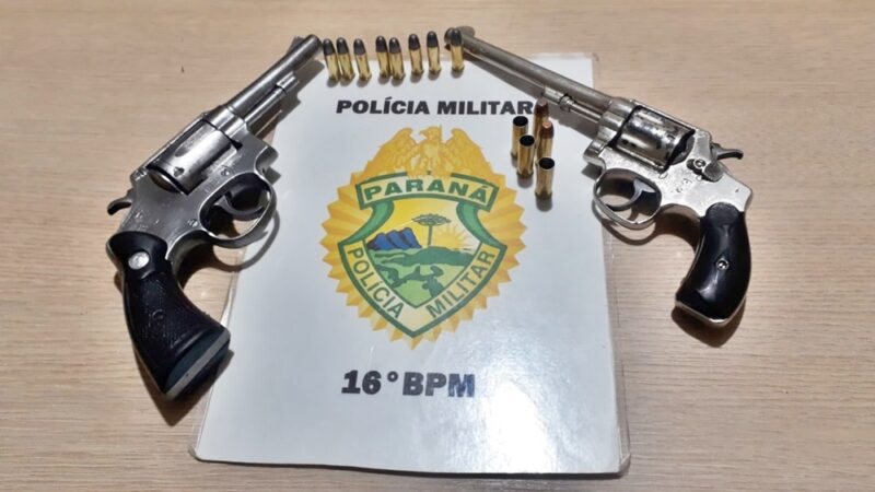 Preso em Pinhão, homem de 51 anos com duas armas de fogo e efetuando disparos