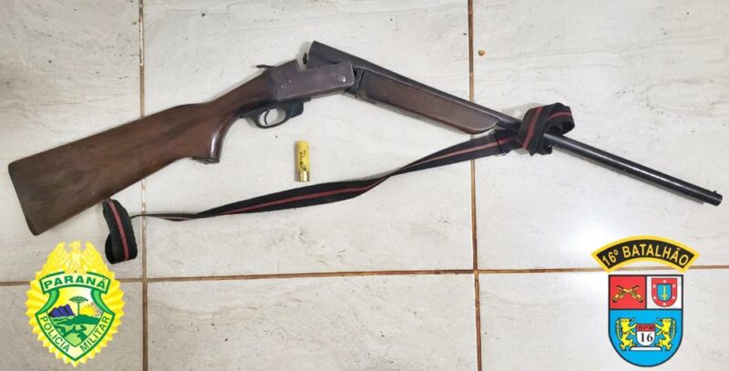 Arma de fogo é apreendida em Santa Maria do Oeste após tentativa de assassinato