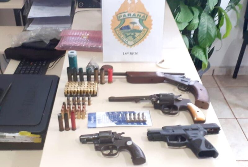  Preso no interior de Manoel Ribas com (4) armas e farta munição, após desavença por terras e ameaça