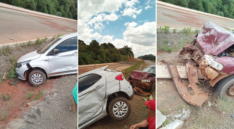  Acidente envolve três veículos próximo a entrada do Frigodasko em Pitanga