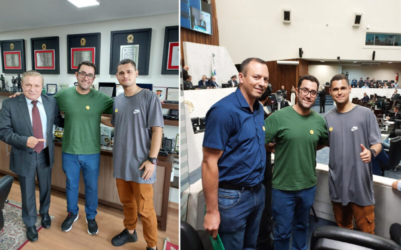  Jovem Filantrópico, ex vice-prefeito, e Direto do Colégio Cívico-Militar de Ribeirão do Pinhal, em reunião com o Deputado Mauro Moraes, buscam ampliação do colégio