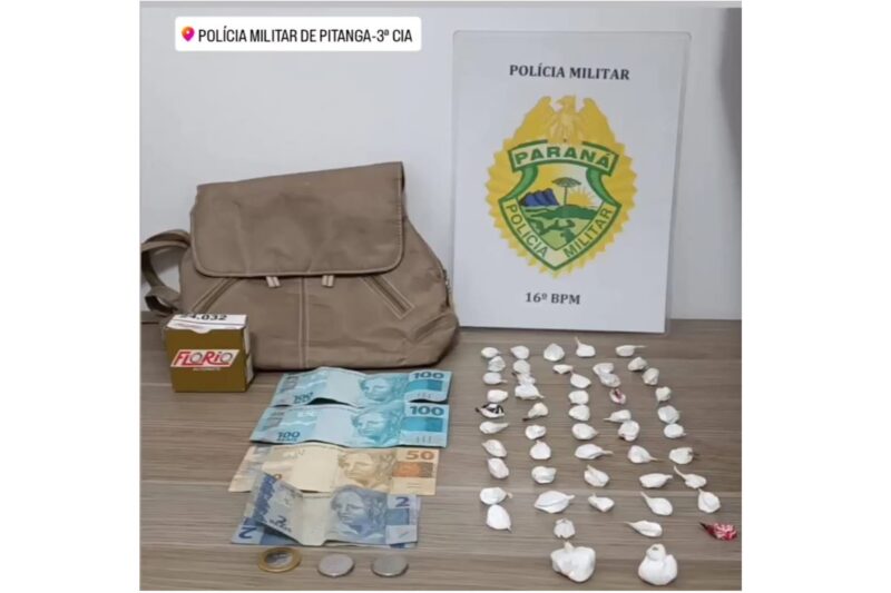  Veículo, drogas e dinheiro são apreendidos pela PM em Pitanga. Um homem e uma mulher foram encaminhados para delegacia