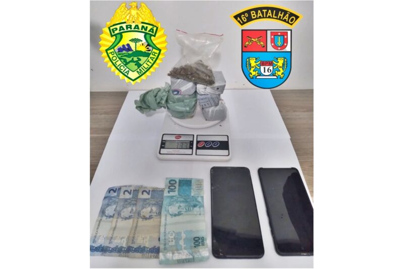  Presos em Pitanga. Dois homens que estavam com maconha e dinheiro possivelmente oriundos do tráfico de drogas
