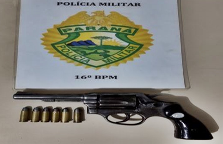  Arma é apreendida e usuário de drogas monitorado, foi encaminhado para Delegacia de Pitanga