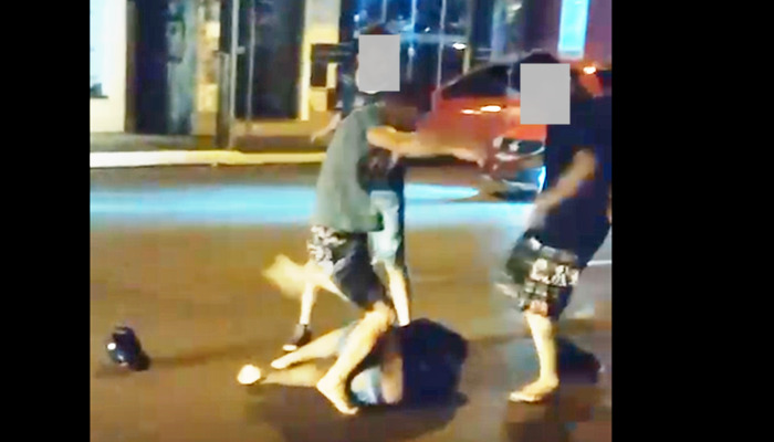  VÍDEO – Briga generalizada em Pitanga. Um é espancado por outros três