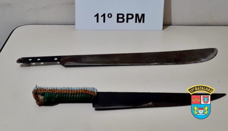 Preso pela PM em Campo Mourão após ameaçar vizinhos com facão – Homem com diversas passagens pela polícia