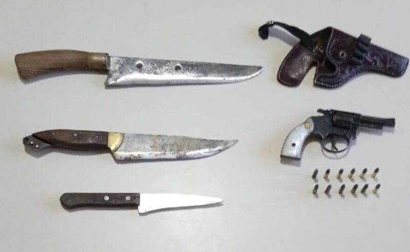  Armas apreendidas em situação de corrupção de menor e suspeita de furtos em Palmital