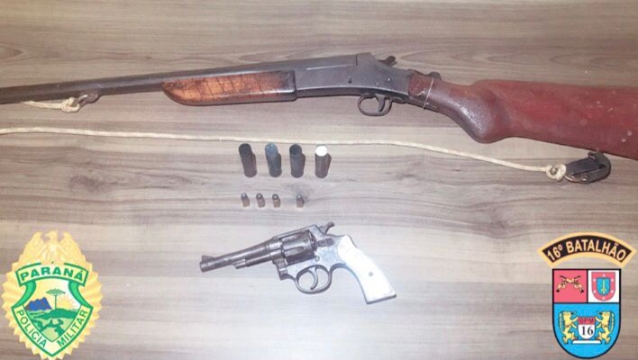 Duas armas são apreendidas e um homem encaminhado pela PM para Delegacia de Palmital