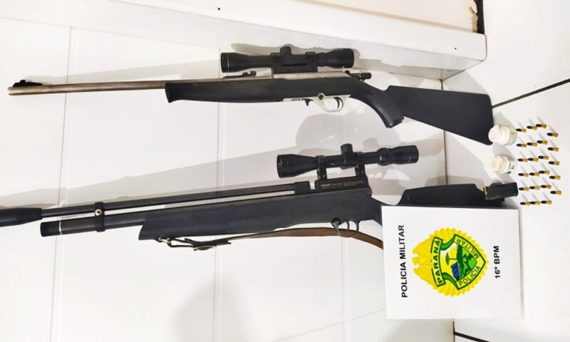  Duas armas são apreendidos após confusão em Prudentópolis. Tiros acertaram um homem e uma mulher