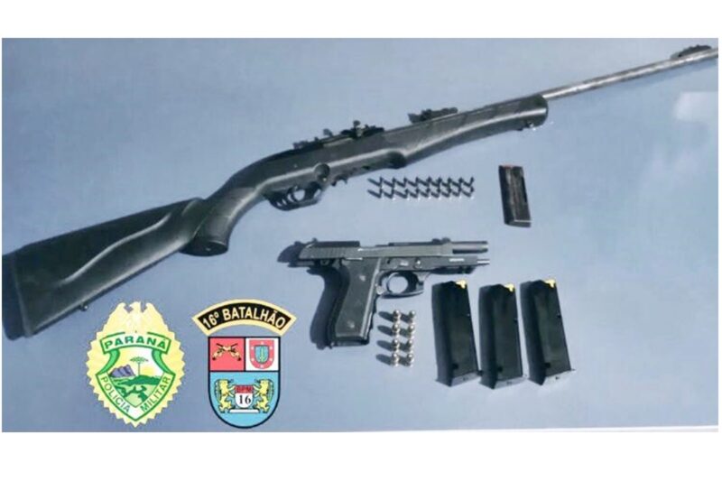  Duas armas são apreendidas pela Polícia Militar no interior de Palmital