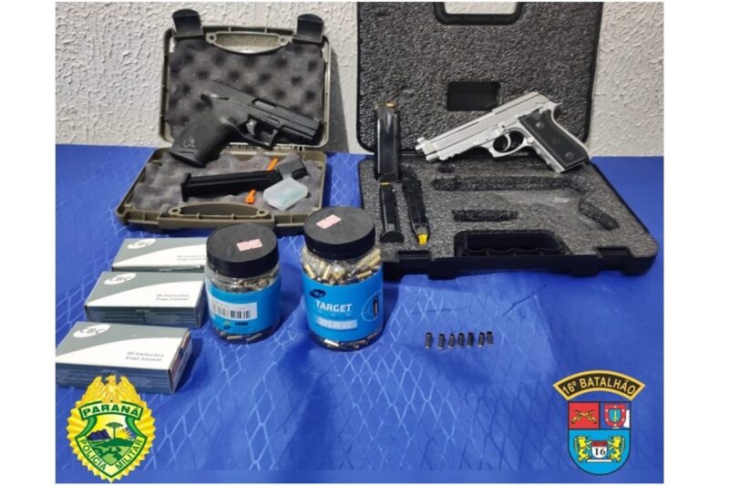  Preso com duas armas e farta munição em Manoel Ribas após ameaçar esposa e filho de morte e dar tiros pela casa