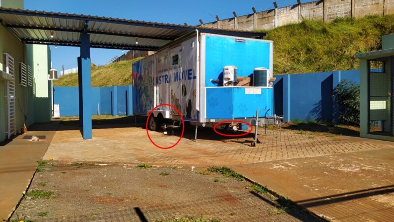  Ladrões encontraram o Castra Móvel e deixaram “Imóvel”, furtaram duas rodas