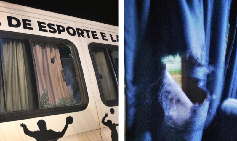 Van de Manoel Ribas é apedrejada ao sair de um jogo de bola em Boa Ventura de São Roque
