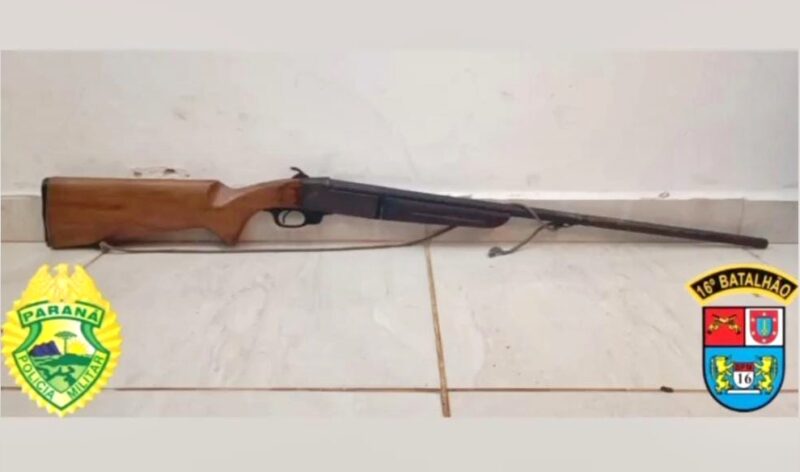  Preso e espingarda apreendida após briga com irmão no interior de Pitanga