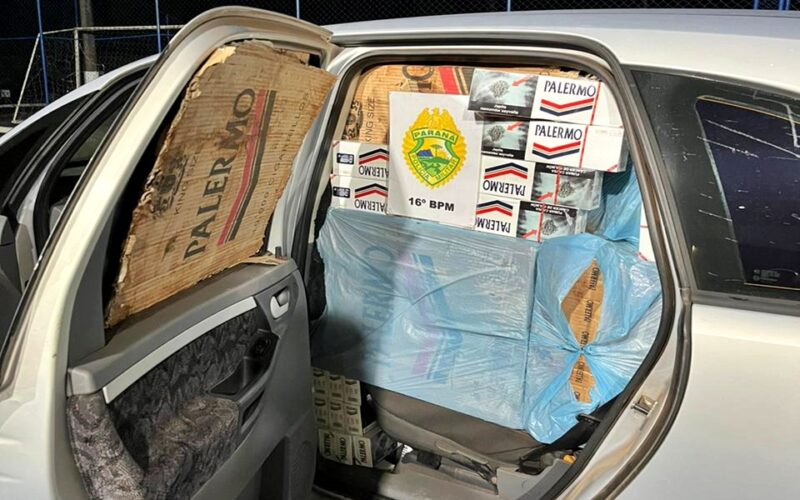  Preso na região de Pitanga, com veículo carregado de cigarros do Paraguai e levado para Polícia Federal