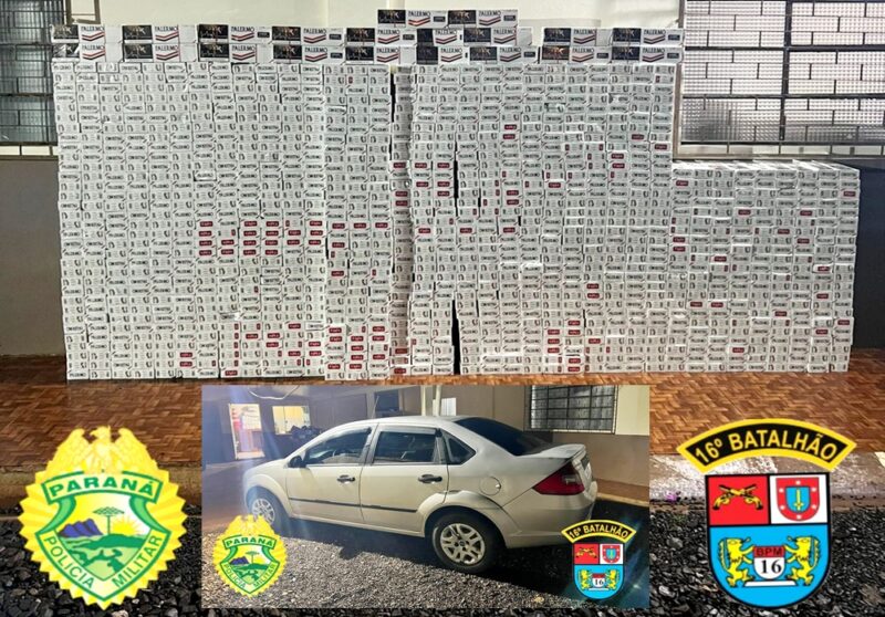  Veículo carregado com cigarros do Paraguai é apreendido pela PM em Manoel Ribas