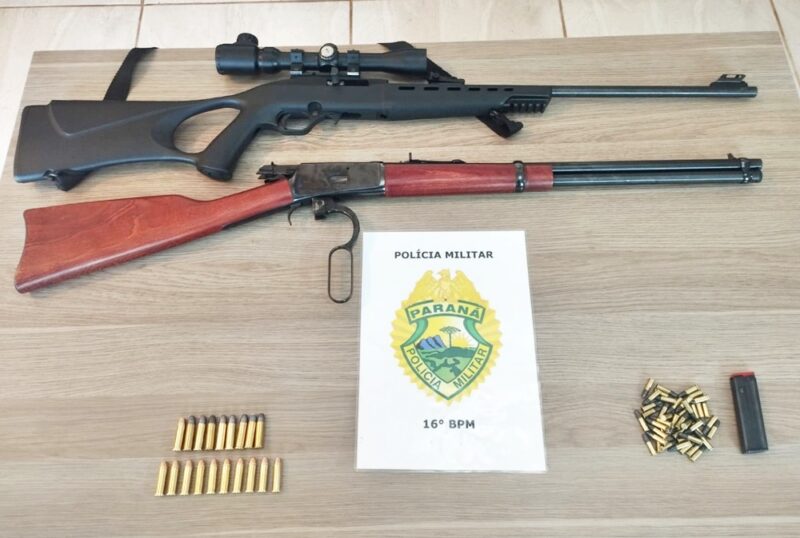  Dois homens que praticavam caça ilegal em Boa Ventura de São Roque foram presos. Duas armas apreendidas                      