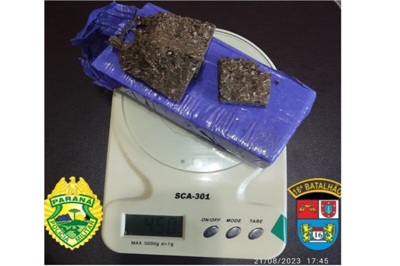  Preso e menor apreendido com maconha em Nova Tebas, foram levados para Delegacia de Manoel Ribas