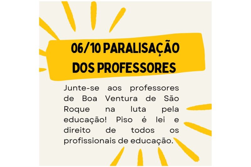  Professores de Boa Ventura decidem paralisar em protesto contra o não pagamento do Piso Salarial