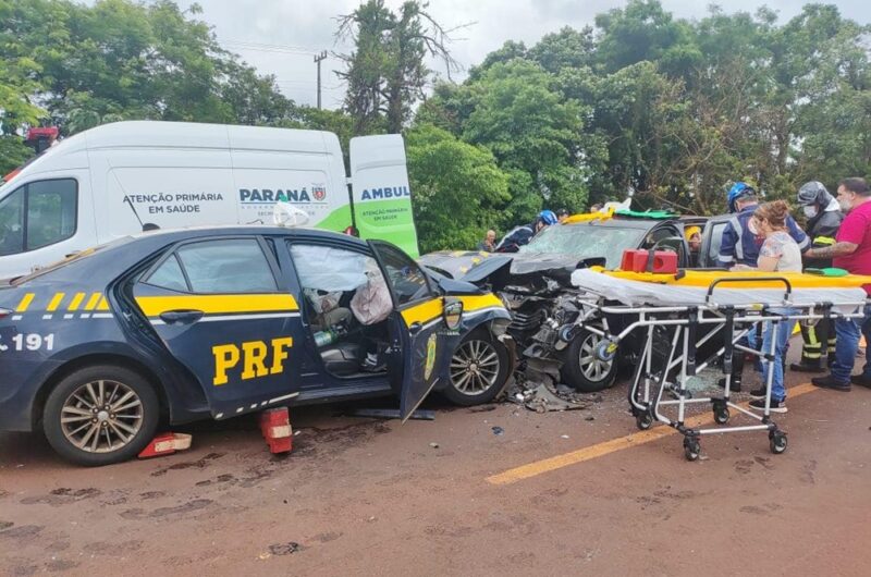  Viatura da PRF se envolve em acidente na BR-369 entre Juranda e Ubiratã
