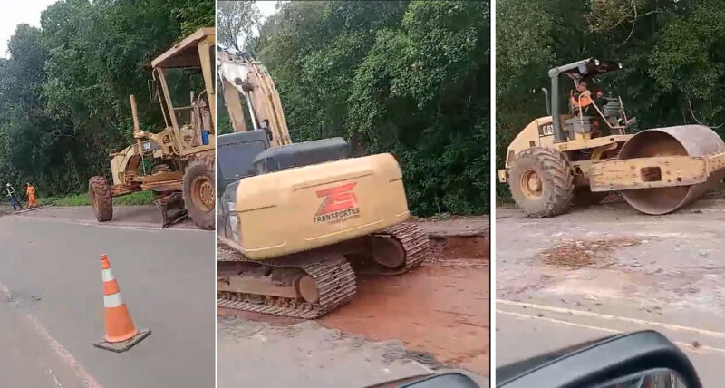 Após a visita do Secretário de Estado Renato Adur em Nova Tebas, obras diferenciadas são iniciadas na rodovia