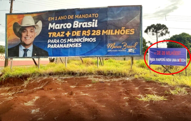  Outdoor do Deputado Federal Marco Brasil causa polêmica em Ivaiporã