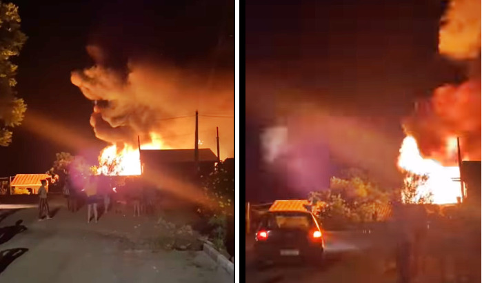  “VÍDEO” Residência é destruída pelo fogo e um homem é hospitalizado com queimaduras em Nova Tebas