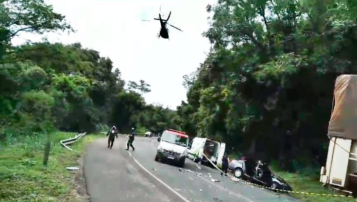 Acidente entre um carro e uma carreta entre Nova Tebas e Iretama deixa um homem gravemente ferido
