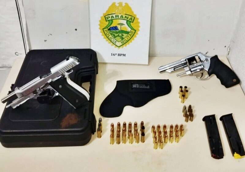  Preso em Pitanga por embriaguez ao volante, com duas armas e munições, e Caminhonete é recolhida