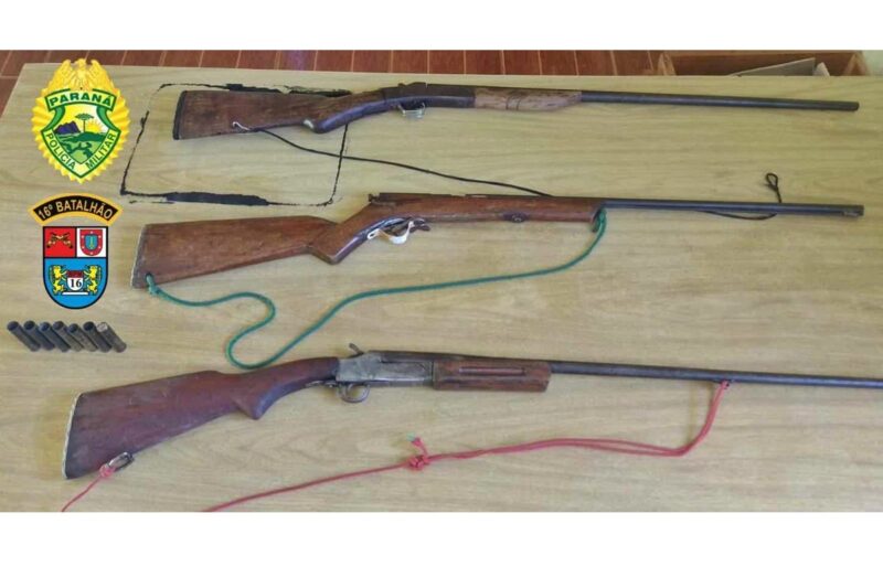  Dois presos com (3) espingardas no interior de Mato Rico suspeitos do furto de câmeras da Estação Ecológica