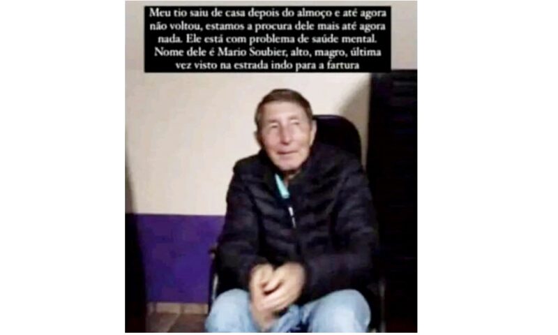  Sr. de 72 anos que estava desaparecido é encontrado morto no interior de Pitanga