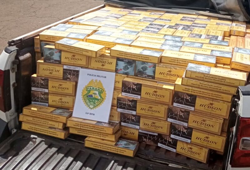  Veículo carregado de cigarros do Paraguai é apreendido pela PM em Pitanga após informações da PF