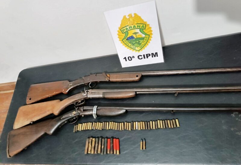  Dois presos, três espingardas e munições apreendidas em Nova Laranjeiras