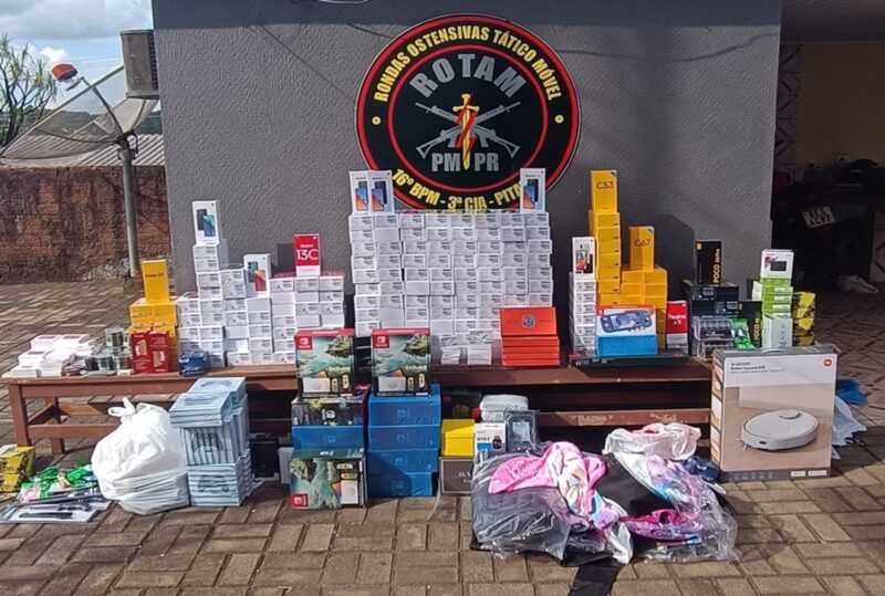  Dois presos em Pitanga e dois veículos apreendidos com mercadorias do Paraguai