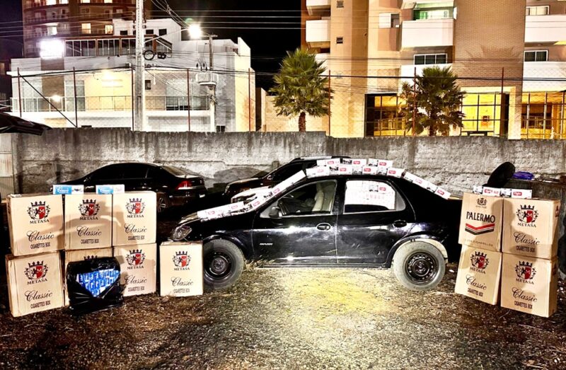  Dois presos pela PF e 16º BPM com veículos carregados de cigarros do Paraguai em Guarapuava