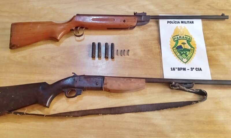  Preso no interior de Mato Rico com duas armas que foram apreendidas