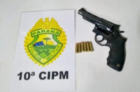 Preso e arma de fogo apreendida pela PM em Goioxim/PR