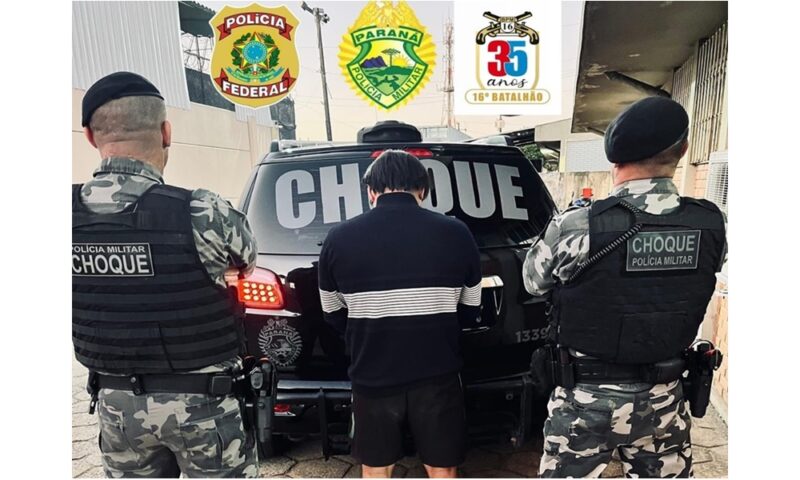  Ação conjunta entre PM e PF, captura integrante do PCC foragido da justiça com 11 mandados de prisão